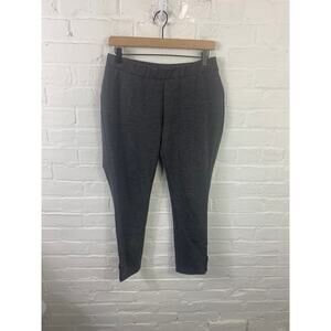 Talbots Women Houndstooth Elastic Waist Zip Ankle Legging Pants Black/Gray Sz XP